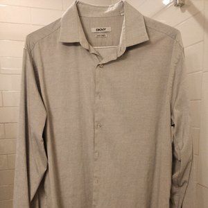 Men's DKNY Light Gray Shirt Slim Fit L - 17 Neck